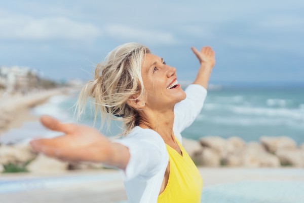 photo of woman stretching